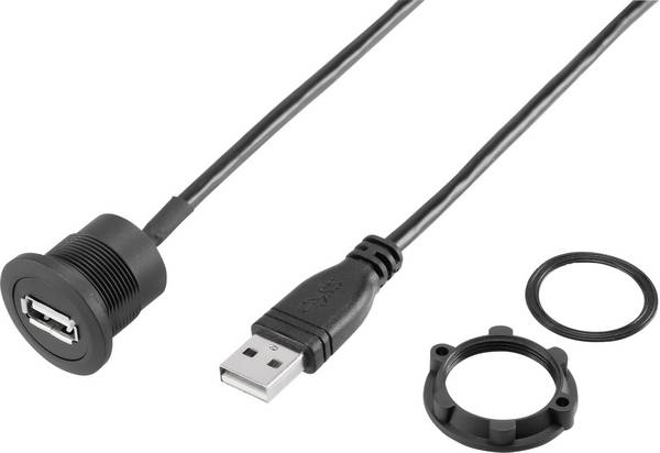 TRU COMPONENTS USB-20-BK USB A Einbaubuchse 2.0 Inhalt: 1 St.