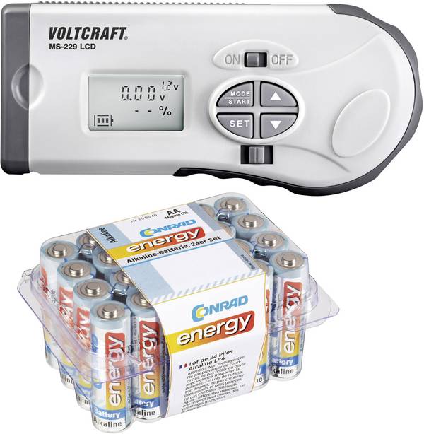 VOLTCRAFT Batterietester MS-229 Messbereich (Batterietester) 1,2 V, 1,5 V, 3 V, 9 V, 12 V Akku, Batterie MS-229