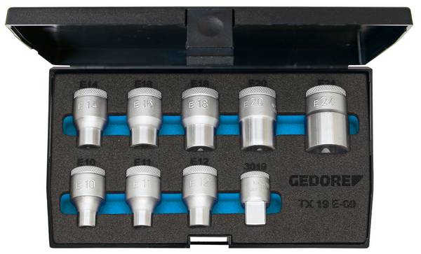 Gedore Steckschlüsselsatz Steckschlüsseleinsatz-Set metrisch 1/2" (12.5 mm) 9teilig 6265970
