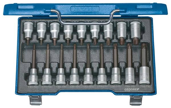Gedore 6138510 Steckschlüssel-Bit-Einsatz-Set  1/2" (12.5 mm) 18teilig 6138510