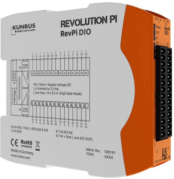 Revolution Pi by Kunbus RevPi DIO PR100197 PLC-uitbreidingsmodule 24 V afbeelding