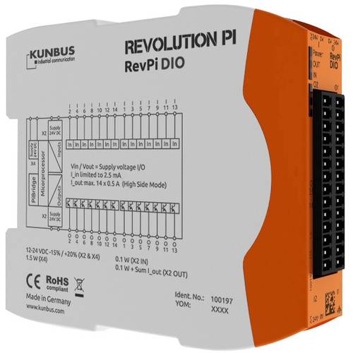 Thumbnail - Revolution Pi by Kunbus RevPi DIO PR100197 SPS-Erweiterungsmodul 24 V