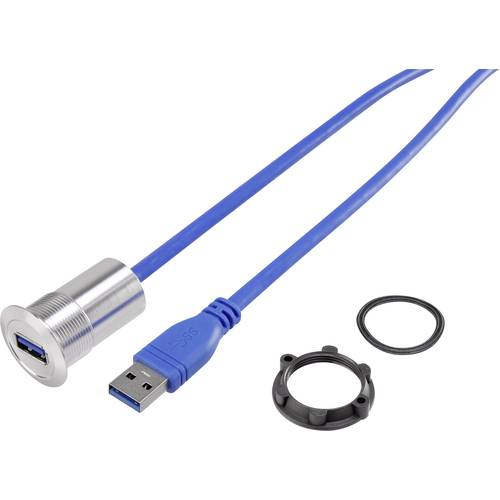 TRU COMPONENTS USB-21-BK USB A Einbaubuchse 3.0 Buchse, Einbau Inhalt: 1 St.