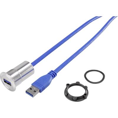 TRU COMPONENTS USB-21-BK USB A Einbaubuchse 3.0    Inhalt: 1 St.