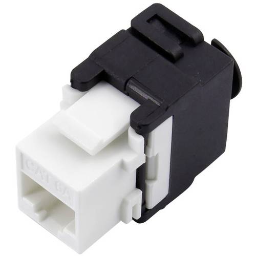 TRU COMPONENTS RJ45 Kupplung, CAT 6a 93038C361 Kupplung, gerade Polzahl Sensoren 8 Schwarz, Weiß 1 St.