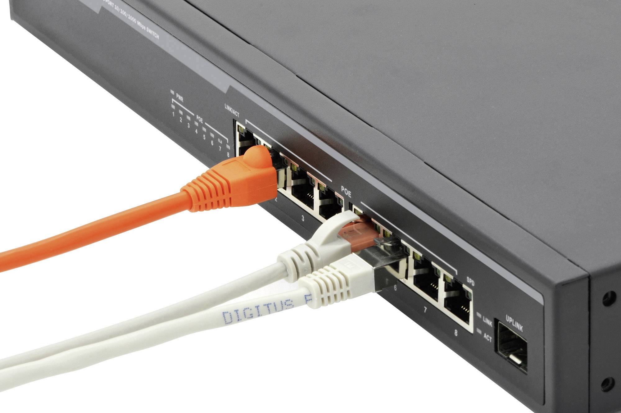 8-Port Gigabit PoE einbaufähiger Switch, 19 Zoll, Unmanaged, 1 Uplink-1