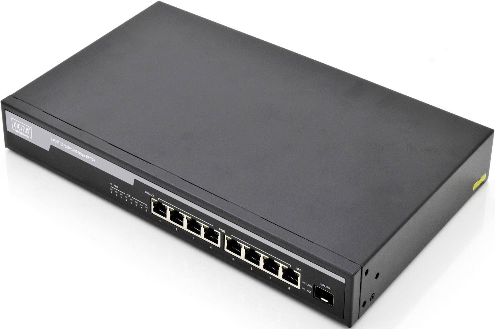 8-Port Gigabit PoE einbaufähiger Switch, 19 Zoll, Unmanaged, 1 Uplink-4