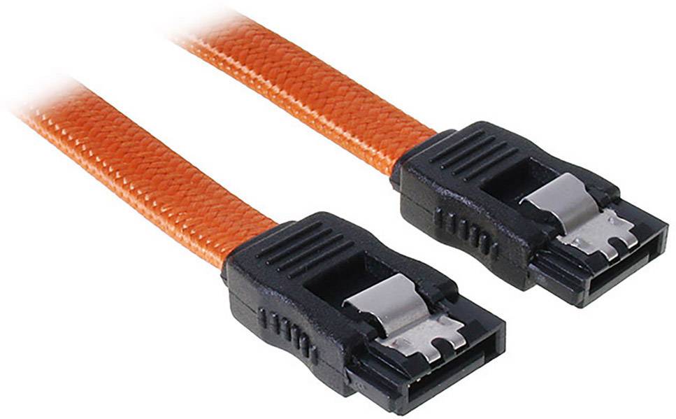 BITFENIX SATA 3 Kabel 30cm - sleeved orange/schwarz