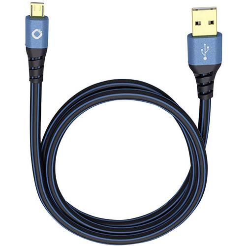 Oehlbach USB-Kabel USB 2.0 USB-A Stecker, USB-Micro-B Stecker 0.50 m Blau vergoldete Steckkontakte 9330