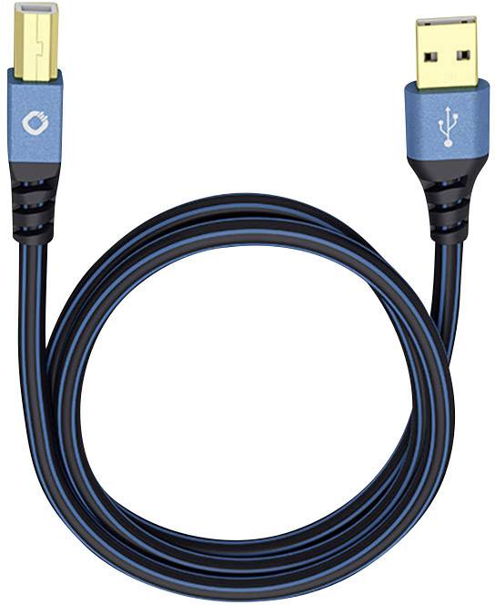 OEHLBACH USB 2.0 Anschlusskabel [1x USB 2.0 Stecker A - 1x USB 2.0 Stecker B] 10 m Blau vergoldete S