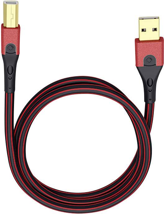OEHLBACH USB 2.0 Anschlusskabel [1x USB 2.0 Stecker A - 1x USB 2.0 Stecker B] 1 m Rot/Schwarz vergol