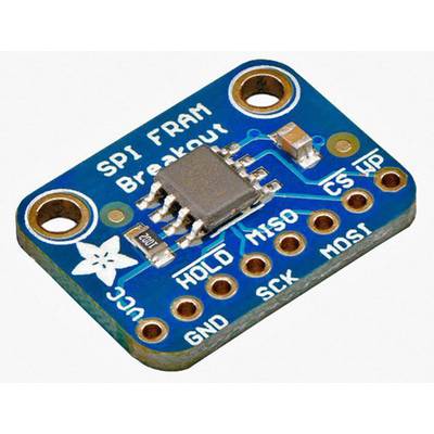 Ein kleines, rechteckiges elektronisches Modul mit der Aufschrift 'SPI FRAM Breakout'. Es zeigt mehrere Anschlüsse und integrierte Schaltkreise.