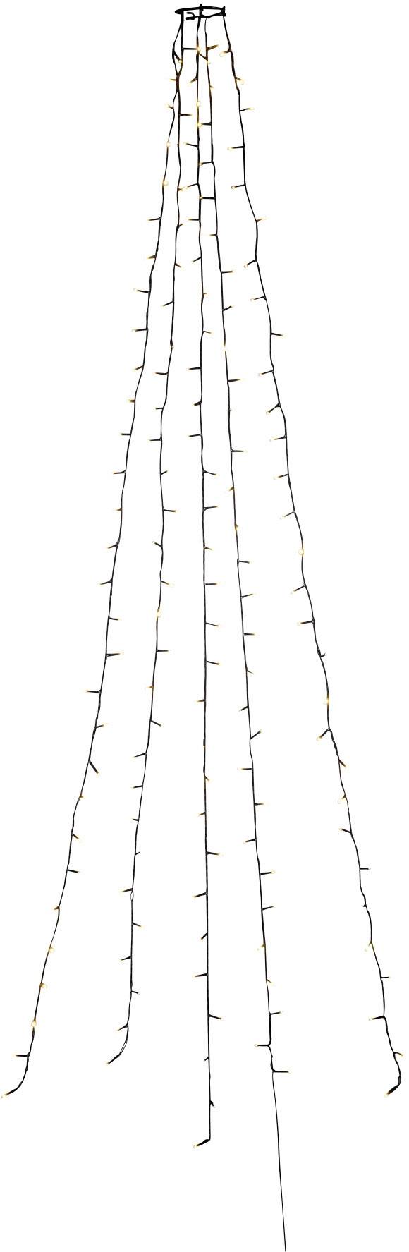 Lichterkette in Zeltform verteilt warmweißes Licht, ideal für festliche Dekorationen im Innen- und Außenbereich.