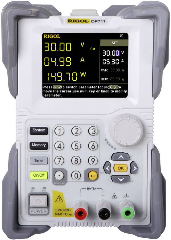 Rigol DP711 Labornetzgerät, einstellbar 0 - 30 V 0 - 5 A 150 W RS-232 fernsteuerbar, OVP, programmierbar Anzahl Ausgänge 1 x