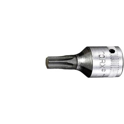 Ein Torx-Bit aus Metall mit einem sechszackigen Sternprofil, geeignet für Schraubverbindungen mit entsprechenden Schrauben.