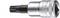 Schraubeinsatz mit Torx-Profil, schwarzer Bit aus Stahllegierung, silberne Fassung. Verwendet für präzise mechanische Arbeiten.