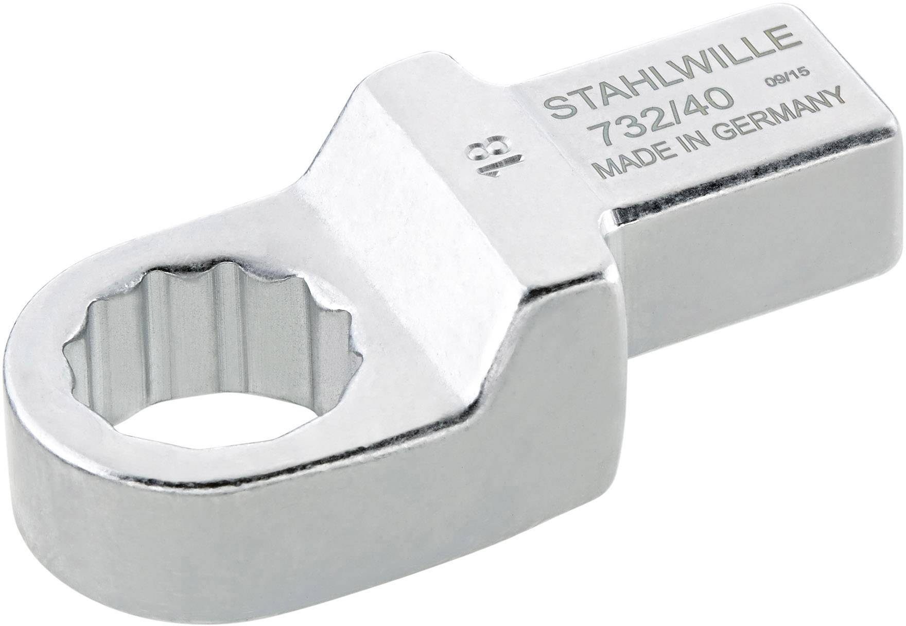 Ein verchromter Schraubenschlüsselaufsatz mit der Aufschrift 'STAHLWILLE 732/40 MADE IN GERMANY'.