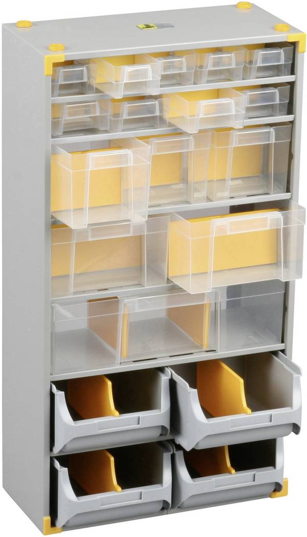 Allit  Werkstatt-Magazin (L x B x H) 300 x 165 x 565 mm Anzahl Fächer: 19   Inhalt 1 St.