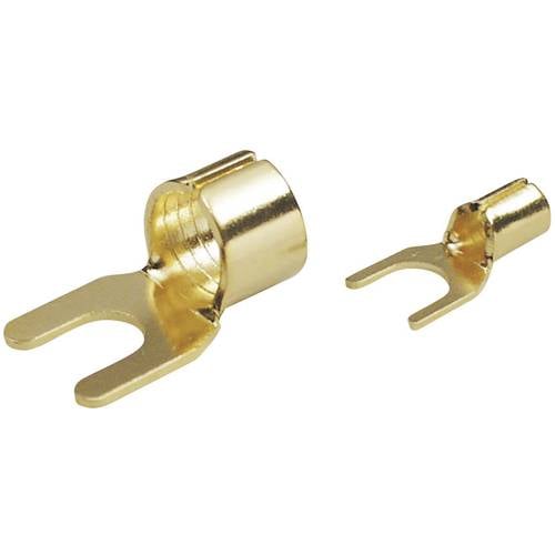 TRU COMPONENTS 1577784 Gabelkabelschuh 2.50 mm² Loch-Ø=6 mm Unisoliert Gold 1 St.