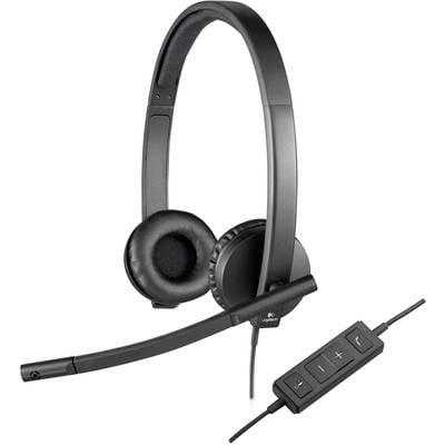 Logitech H570e Computer  On Ear Headset kabelgebunden Stereo Schwarz Mikrofon-Rauschunterdrückung, Noise Cancelling Laut