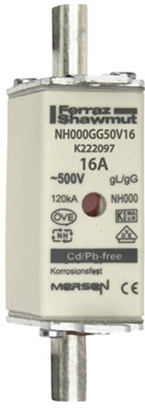 Mersen 1B635.000000 NH-Sicherung Passend für (Sicherungen) Sicherungsgröße 000 - 4 Sicherungsgröße = 000 16 A 500 V 1 St.