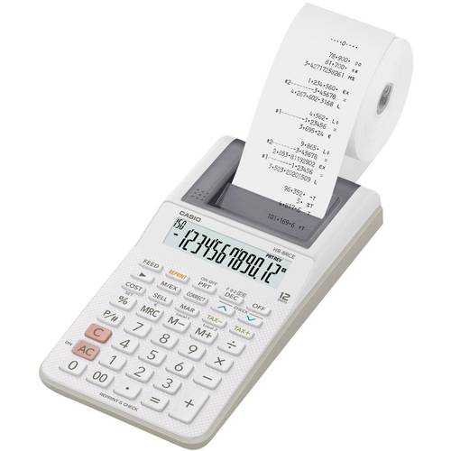 Casio HR-8RCE-WE Druckender Tischrechner Weiß Display (Stellen): 12 batteriebetrieben, netzbetrieben (Optional) (B x H x...