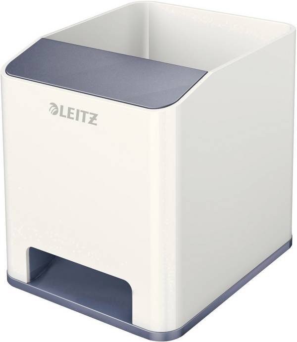 Leitz Sound WOW Duo Colour 5363-10-01  Stifteköcher Weiß, Grau Anzahl der Fächer: 2