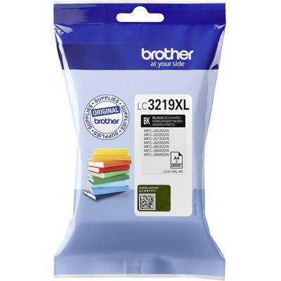 Verpackung einer Brother-Druckerpatrone LC3219XL, schwarz, für MFC-J5330DW und andere Modelle, mit ISO-Kapazität 3000 Seiten.