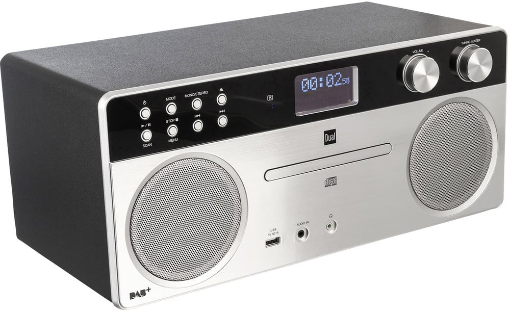DAB+ CDRadio Dual DAB 555 AUX, Bluetooth®, CD, DAB+, UKW, USB Silber