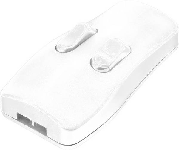 TRU COMPONENTS Schnurschalter  Weiß 2 x Aus/Ein 2 A   1 St.