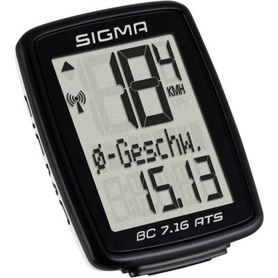 Sigma BC 7.16 ATS Fahrradcomputer, kabellos Codierte Übertragung mit Radsensor