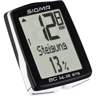 Sigma BC 14.16 ALTI STS CAD Fahrradcomputer, kabellos Codierte Übertragung mit Radsensor, mit Trittsensor