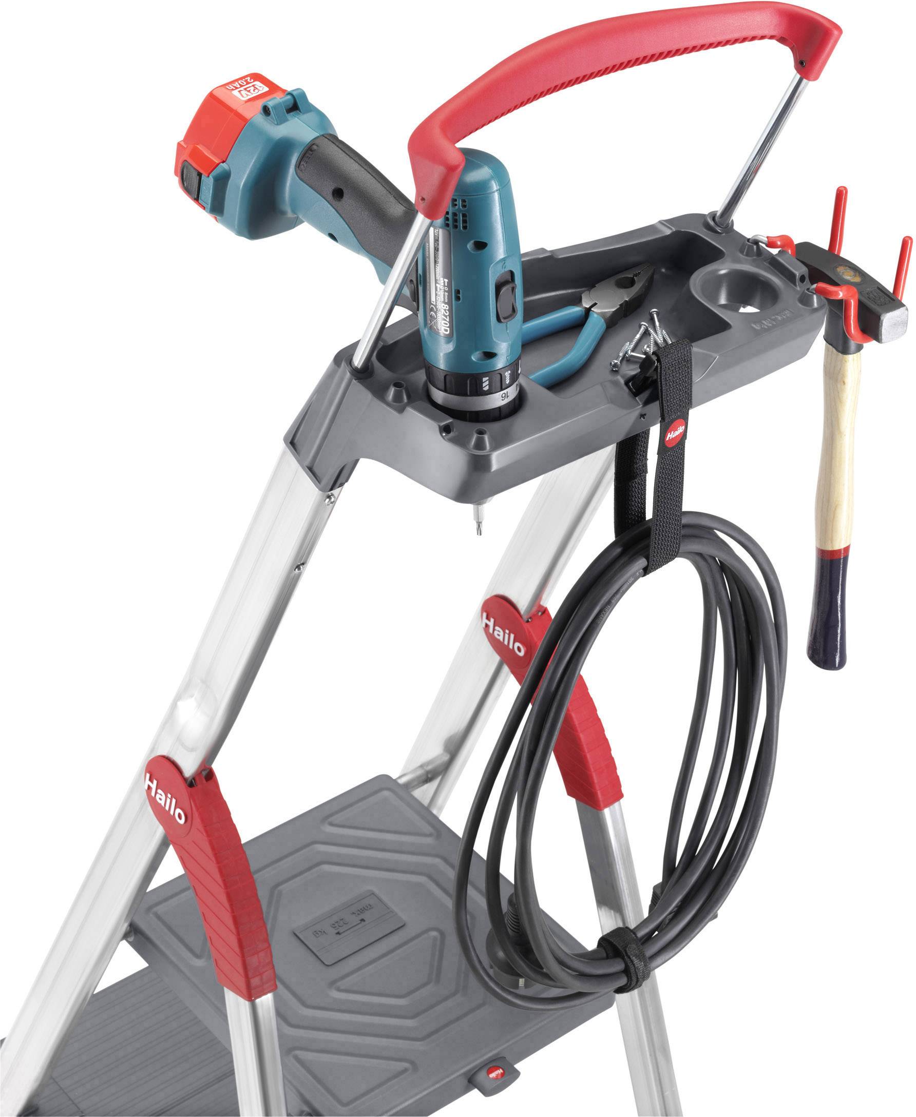 Stufenstehleiter 5 Stufen Alu.Gesamt-H.1850mm Trgf.225kg HAILO-3