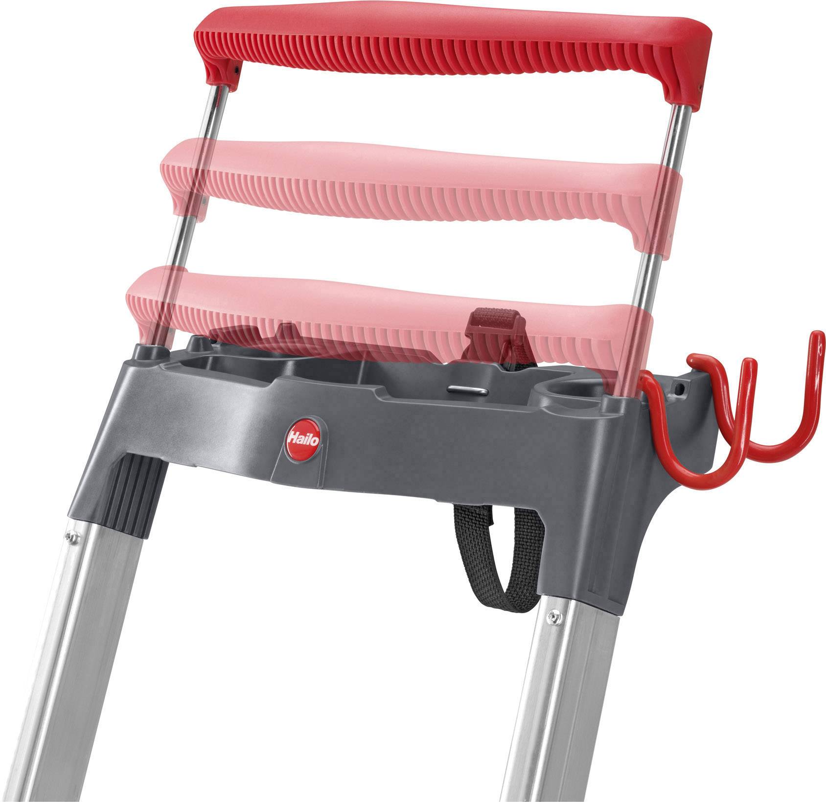 Stufenstehleiter 5 Stufen Alu.Gesamt-H.1850mm Trgf.225kg HAILO-4
