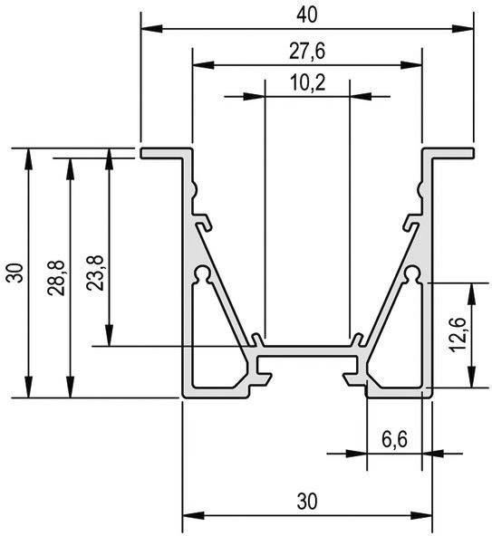 Barthelme 62399831 62399831 Profil Aluminium (L x B x H) 1000 x 40 x 30 mm Piece 1 St.-1
