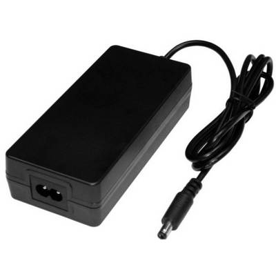 Schwarzes Laptop-Netzteil mit Kabel und Stecker.