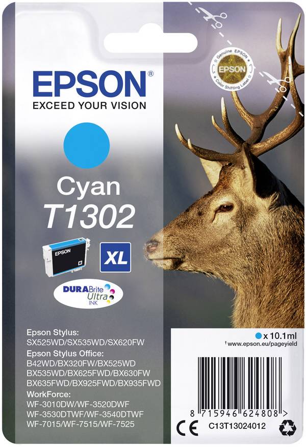 Epson Druckerpatrone T1302 Original  Cyan C13T13024012