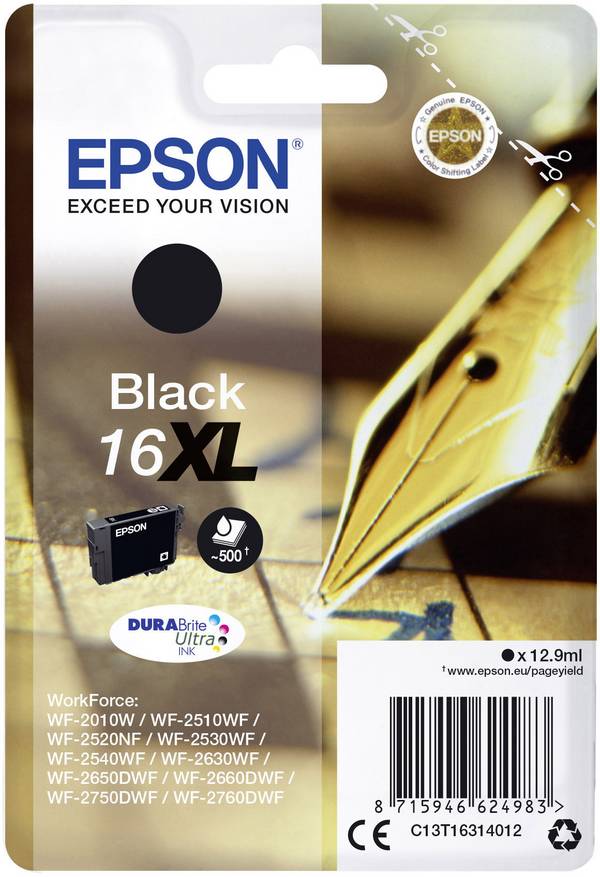 Epson Druckerpatrone 16XL Original  Schwarz C13T16314012