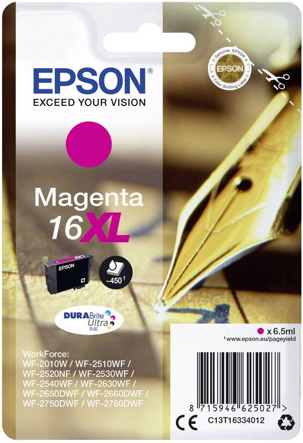 Epson Druckerpatrone 16XL Original  Magenta C13T16334012
