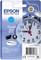 'Epson Cyan 27' Druckerpatrone Verpackung mit Tintenpatrone und Uhr. Kompatibel mit Epson WorkForce WF-3620DWF, WF-3640DTWF.