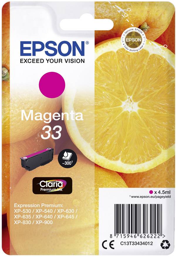 Epson Druckerpatrone 33 Original  Magenta C13T33434012