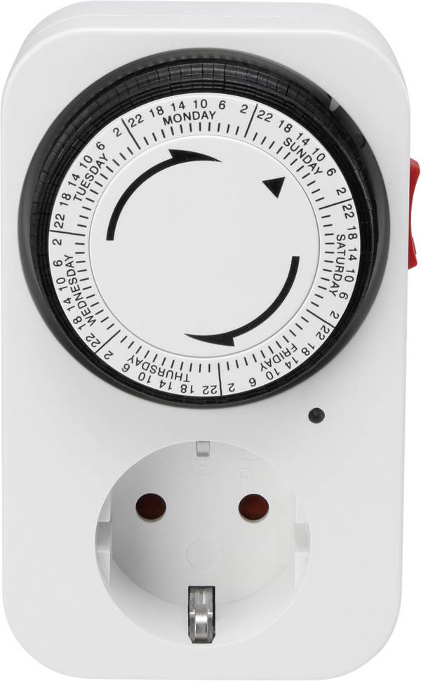 Sygonix SY-5045304 Steckdosen-Timer analog Wochenprogramm 3680 W IP20 Dauerbetrieb