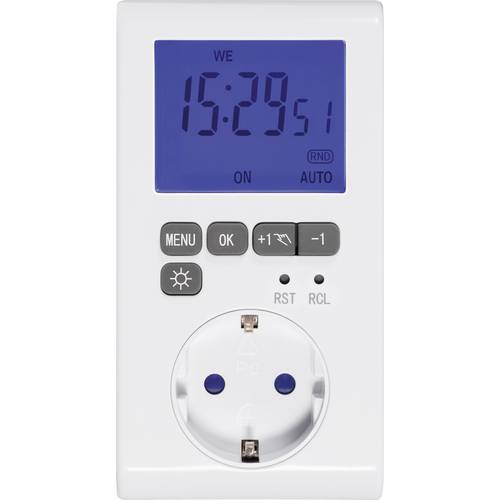 Sygonix SY-3057190 Steckdosen-Zeitschaltuhr digital Wochenprogramm 3680 W IP20 Countdown-Funktion, Timer-Funktion