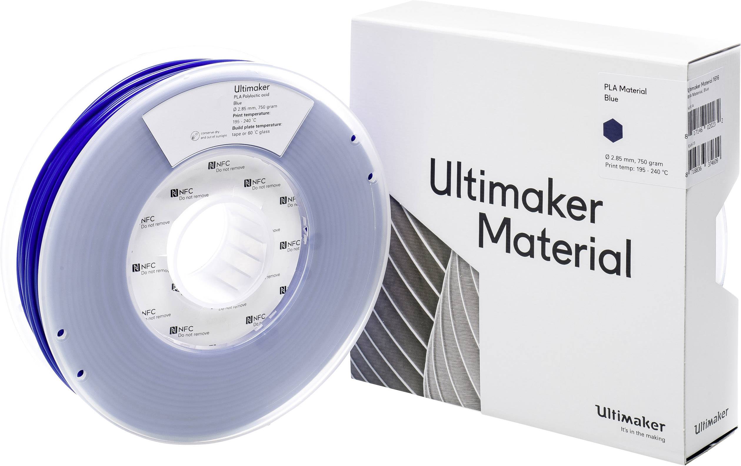 ULTIMAKER B.V. Ultimaker PLA - M0751 Blue 750 - 211399 Filament PLA 2.85 mm Blau 750 g