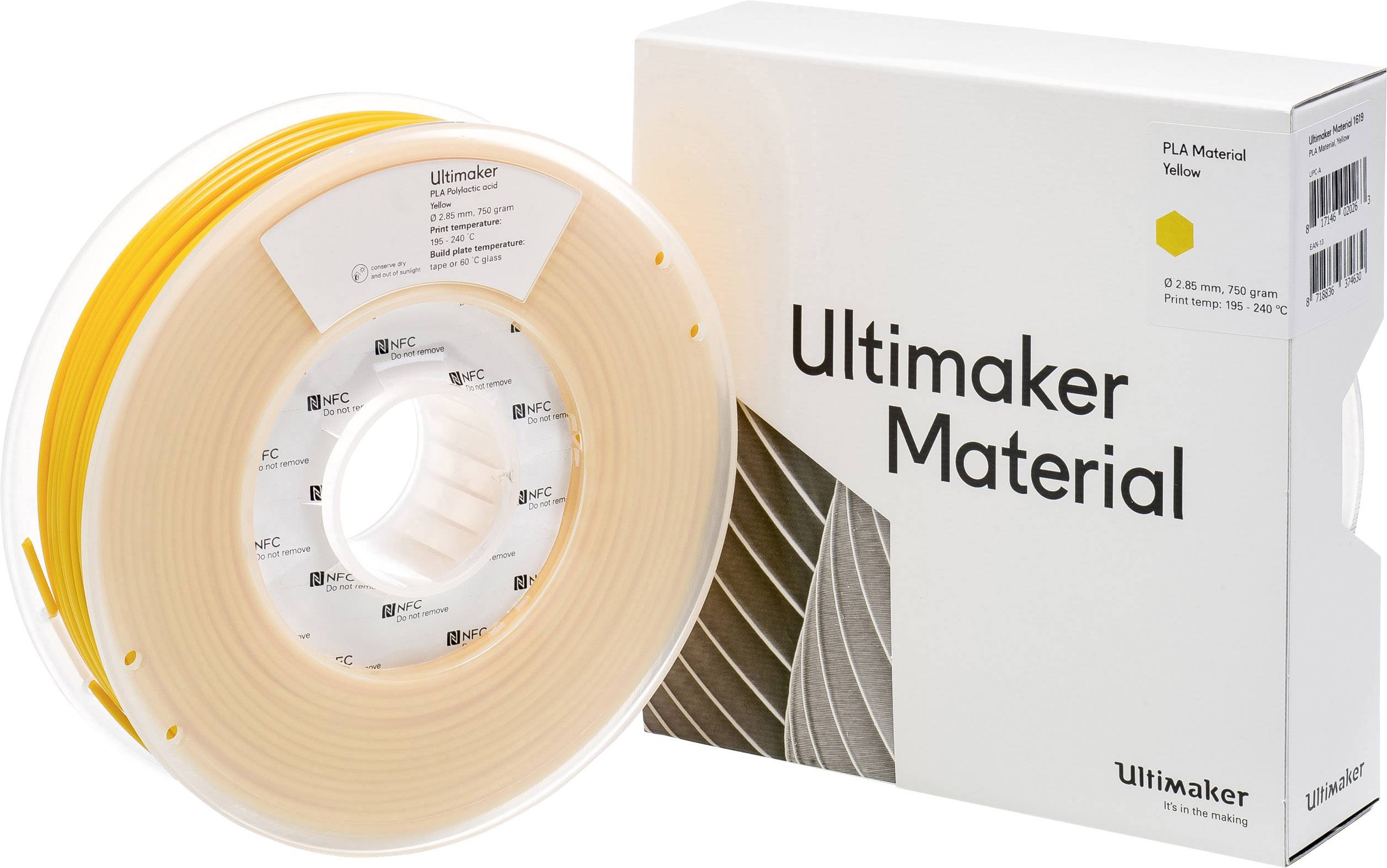 ULTIMAKER B.V. Ultimaker PLA - M0751 Yellow 750 - 211399 Filament PLA 2.85 mm Gelb 750 g