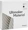 3D-Druckmaterial-Verpackung von Ultimaker mit der Aufschrift 'Ultimaker Material'. Enthält ABS-Filament in Schwarz, 750 Gramm.