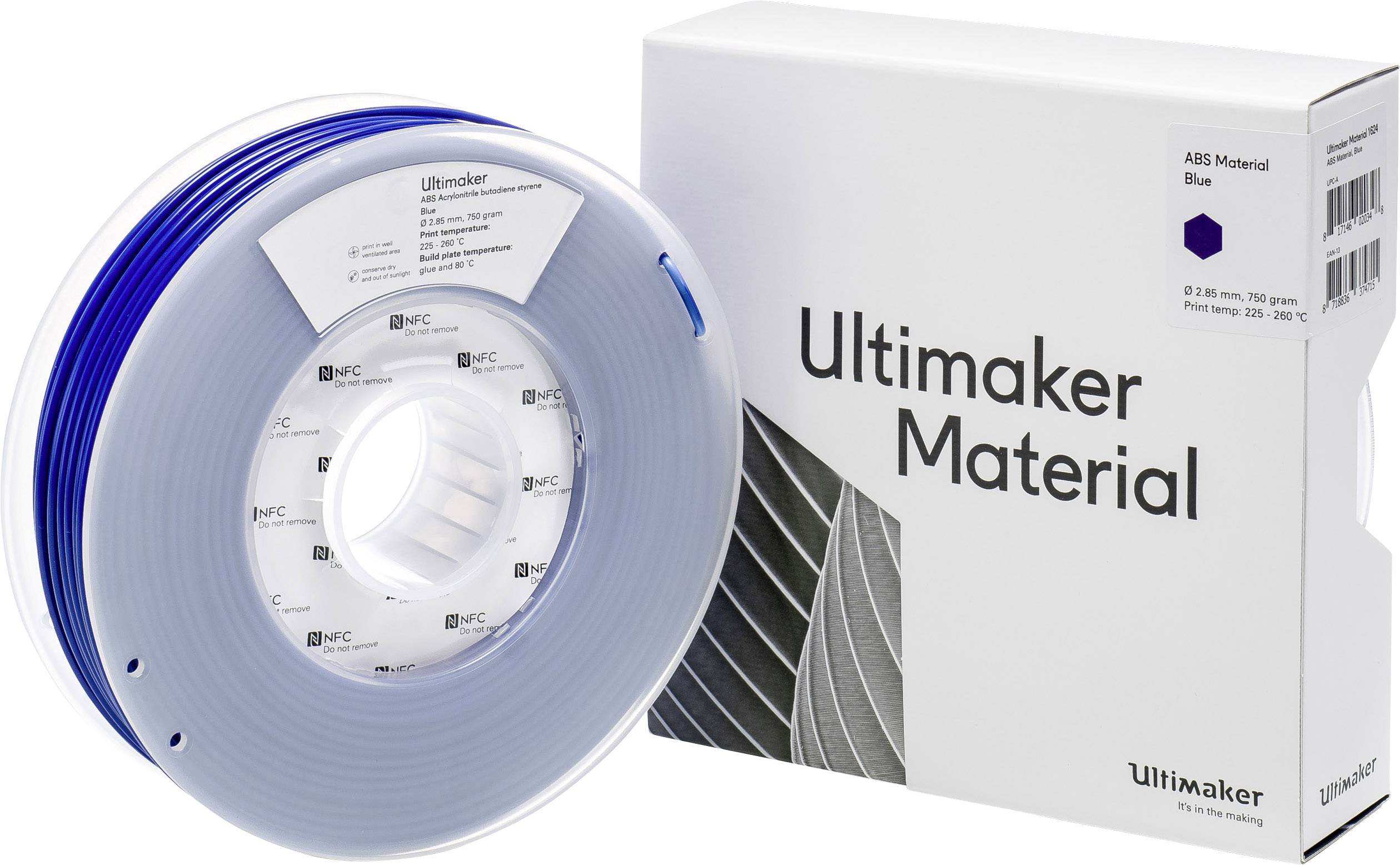 ULTIMAKER B.V. Ultimaker ABS - M2560 Blue 750 - 206127 Filament ABS 2.85 mm Blau 750 g