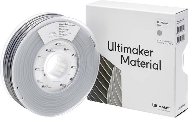 UltiMaker ABS - M2560 Silver 750 - 206127  Filament ABS  2.85 mm 750 g Silber  1 St.