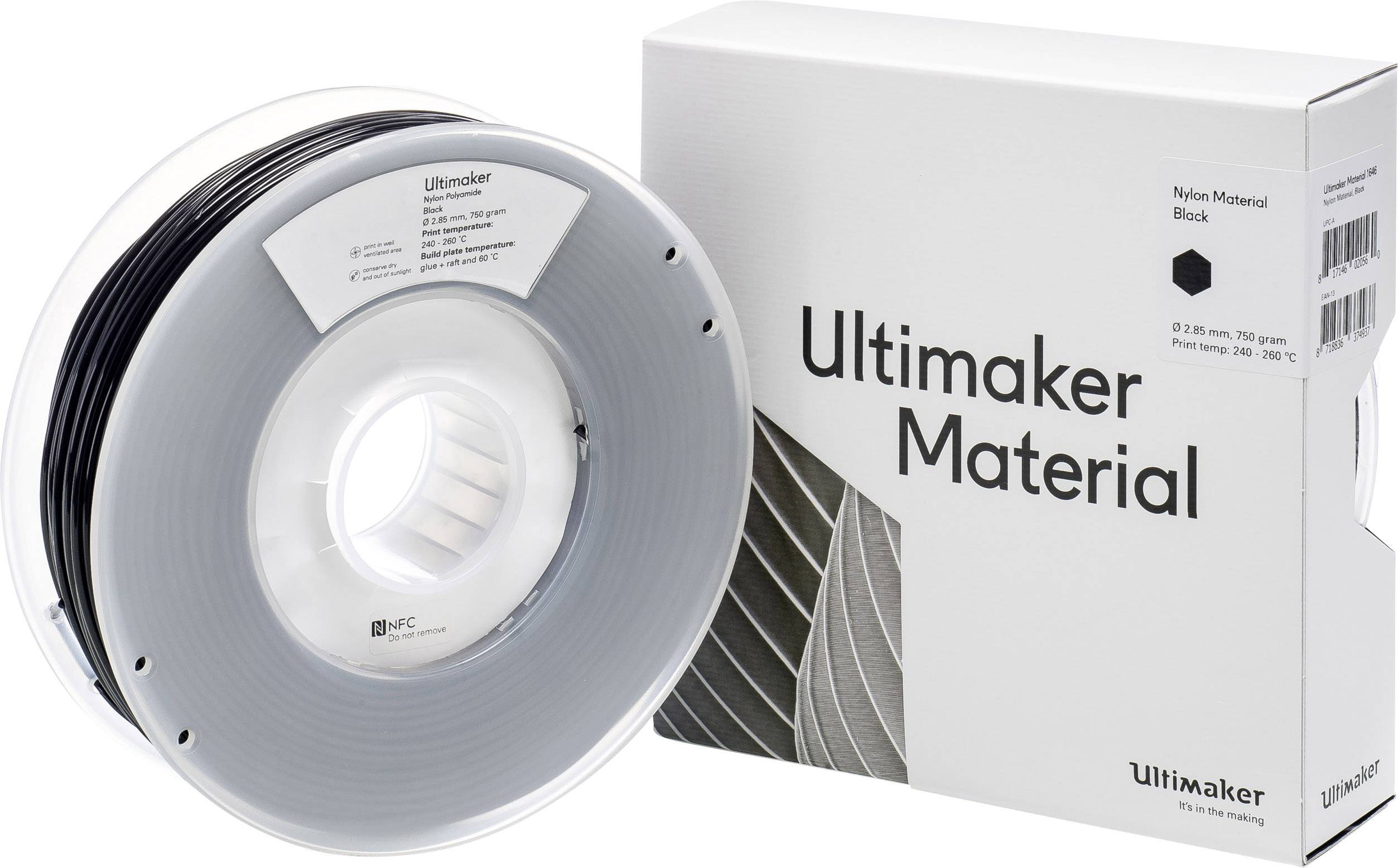 ULTIMAKER B.V. Ultimaker Filament PA (Polyamid) 2.85 mm Schwarz 750 g