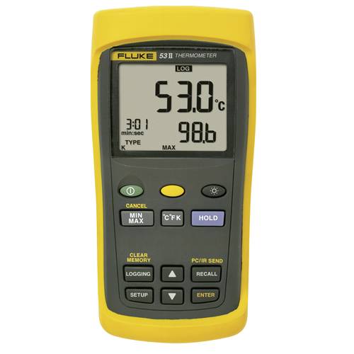 Fluke 53 II B Temperatur-Messgerät kalibriert (DAkkS-akkreditiertes Labor) -250 - +1767 °C Fühler-Typ J, K, T, E, R, S, ...